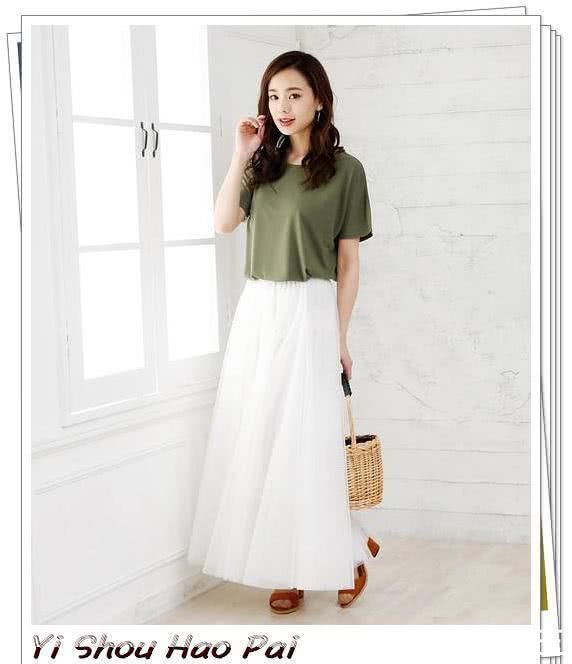 鞋子|夏季网纱裙的日系流行穿搭示范,看日本女人怎么给它配上衣和鞋子