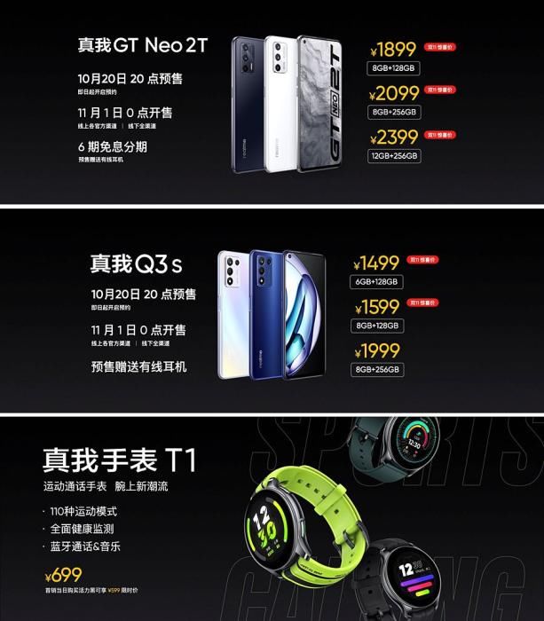 re冲刺中国区千万销量 realme发布真我GT Neo2T等三款新品