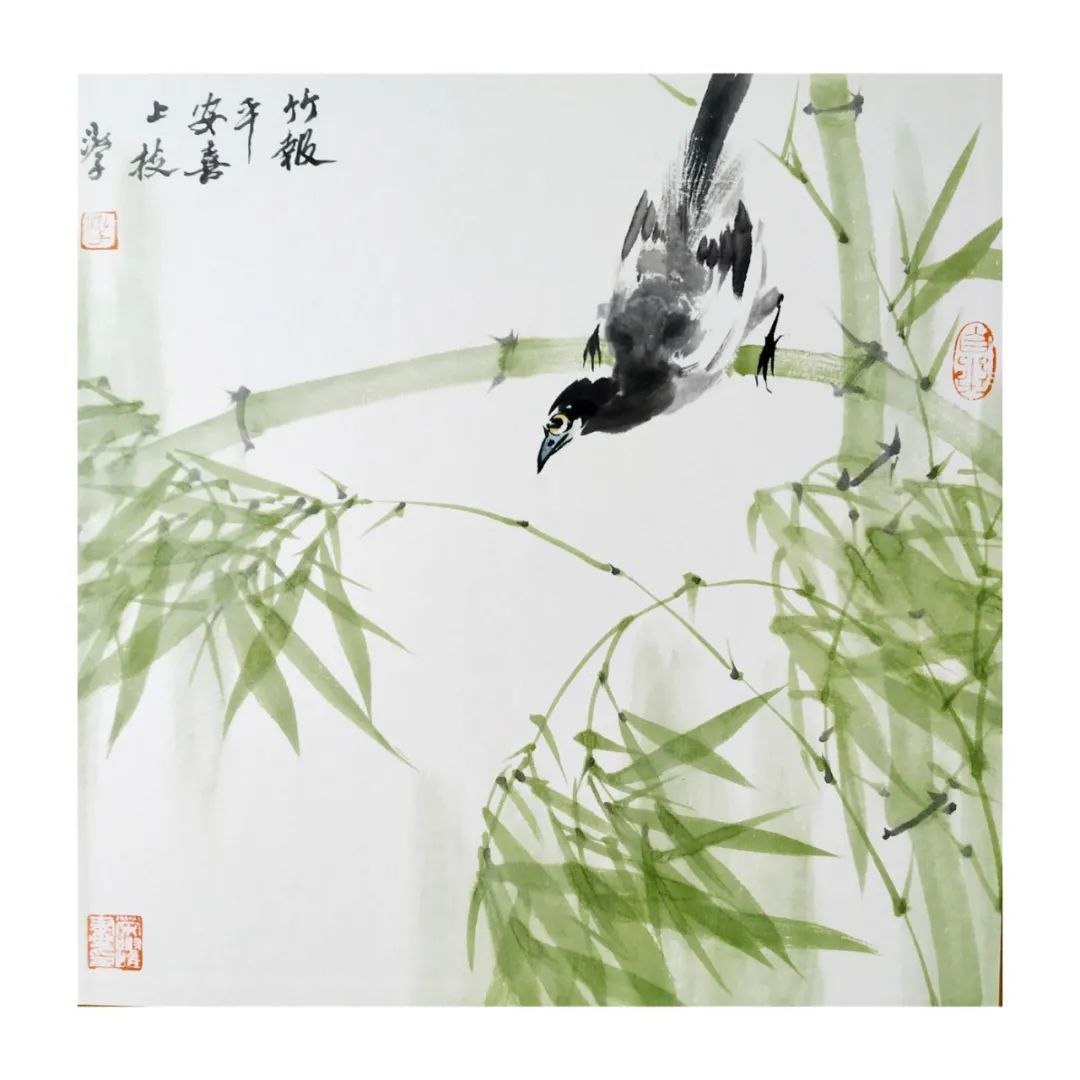 研究员!朱荣耀《壬寅新春,竹报平安》系列小品