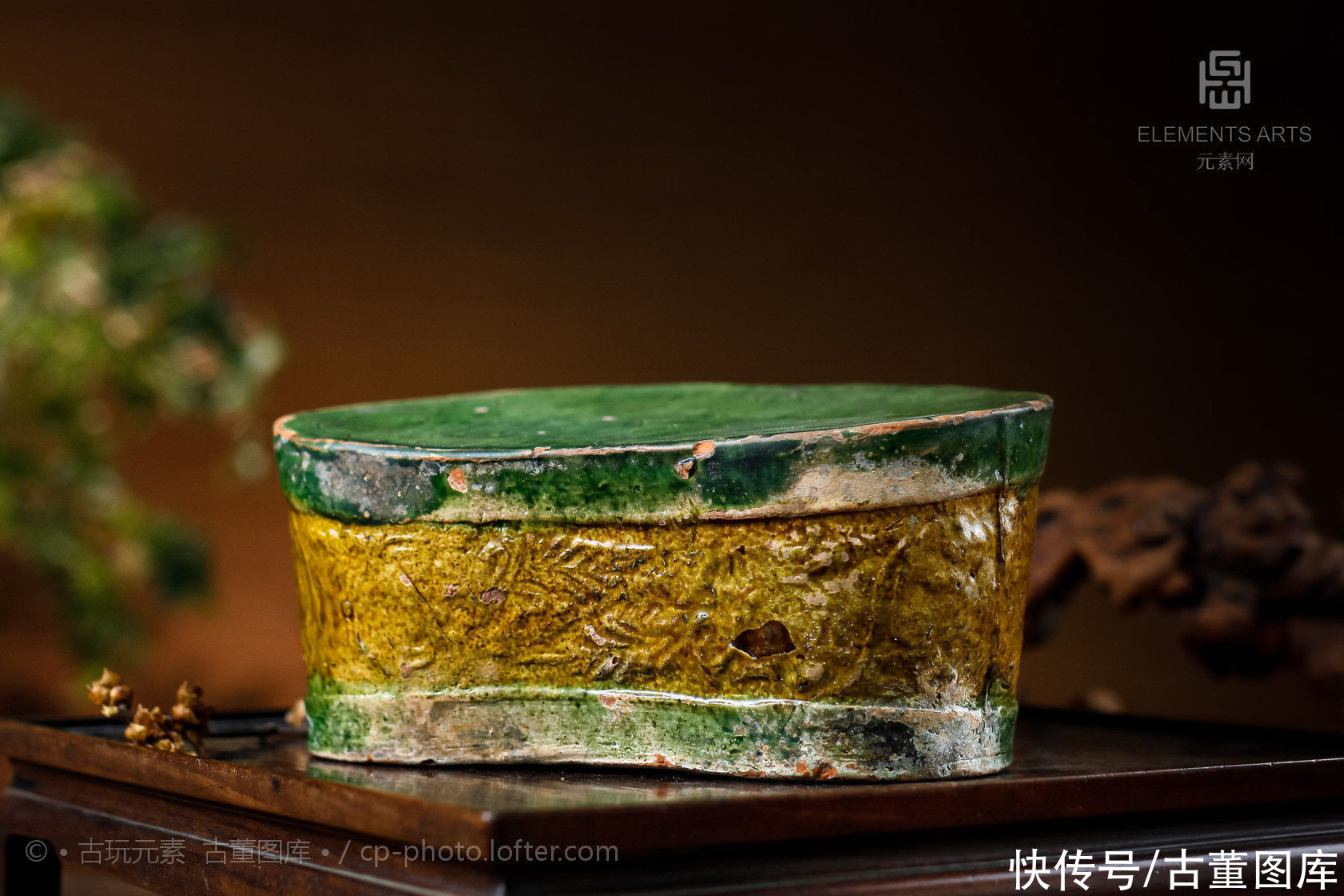  三彩|宋磁州窑三彩腰形枕