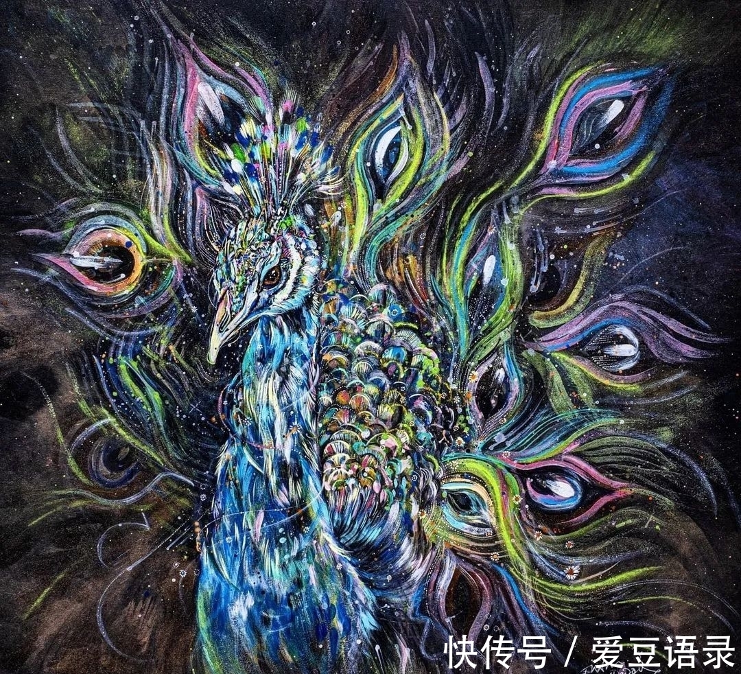 动物@她在一幅画里,画了一万种颜色,连斑马和大象都变成彩虹色