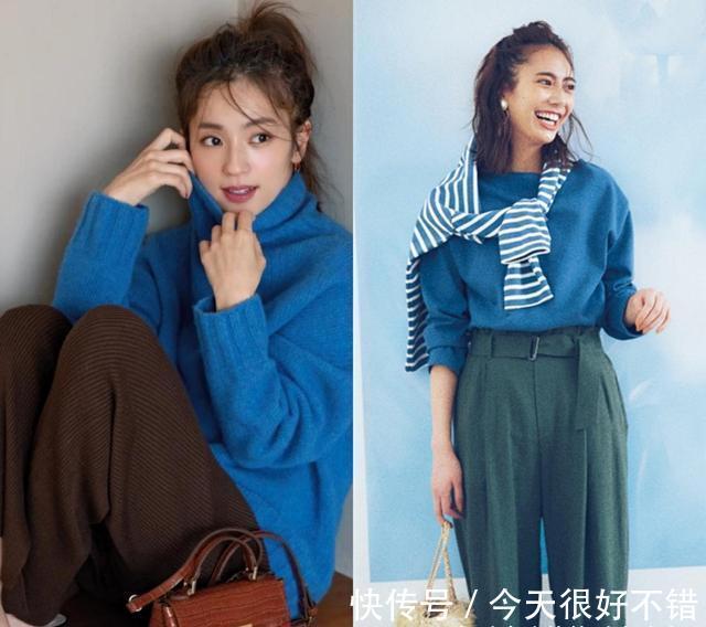 减龄 冬天不一定要穿得乏味!换成“蓝色”穿搭减龄又清爽,不老气