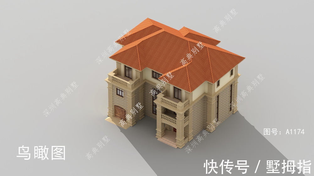 欧式别墅|这款三层欧式别墅，简单清爽，大方得体，适合现代人建。