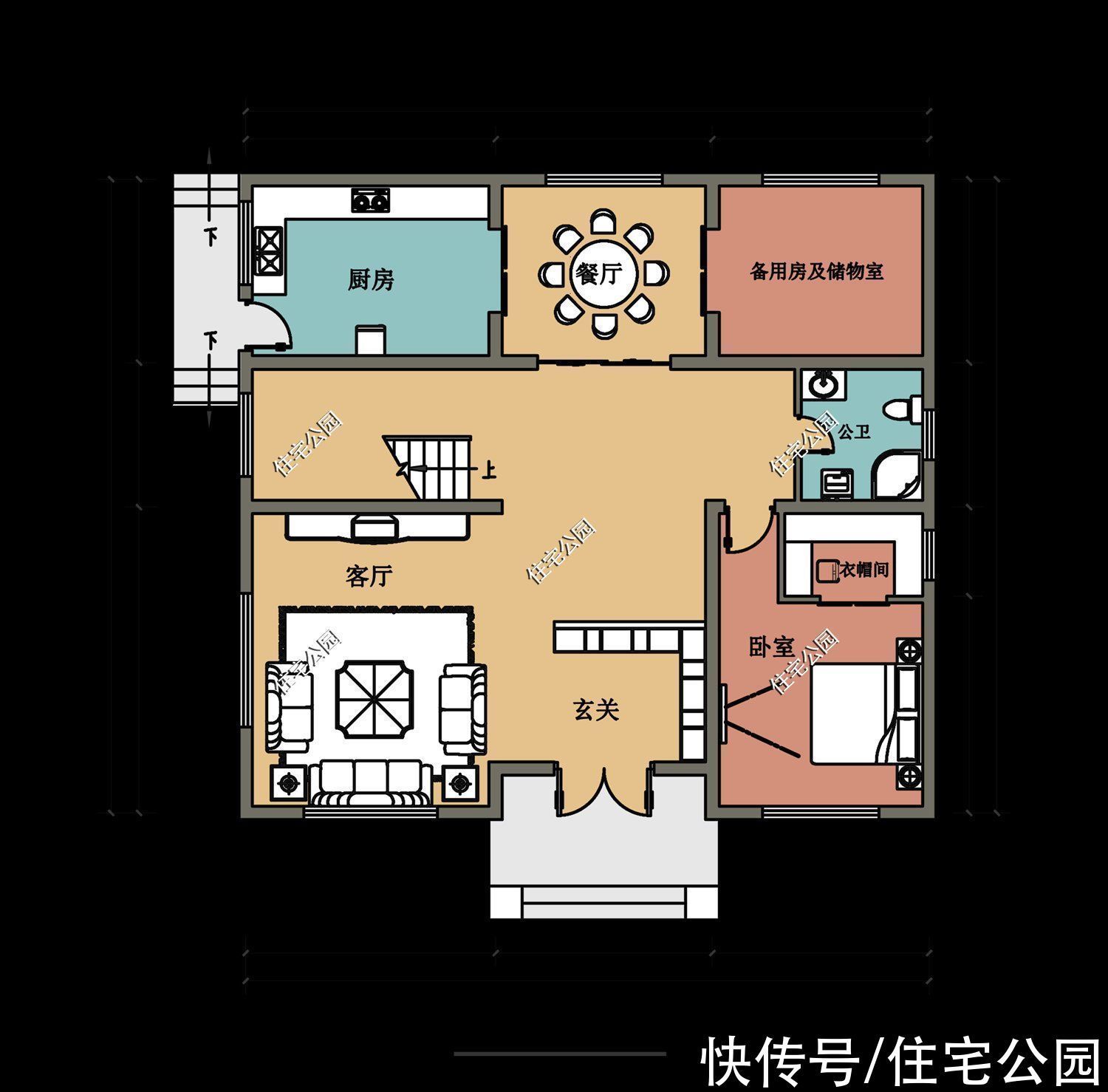 户型|15套挑空客厅户型，专为农村老百姓设计，2021年这样建房面子十足