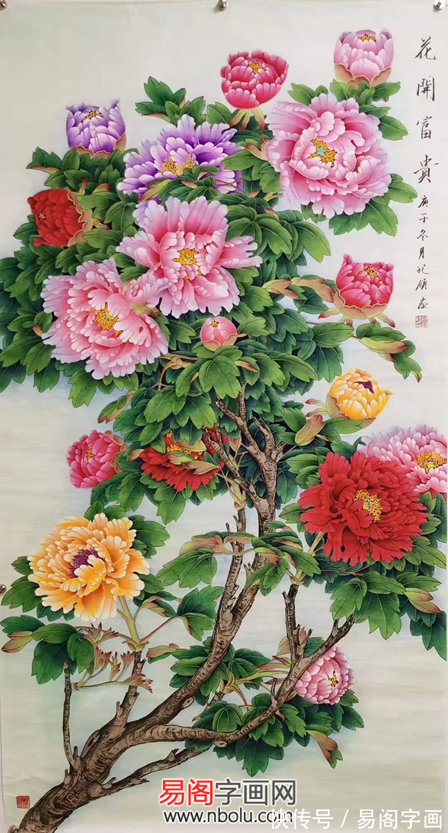 工笔花鸟画$胡记领 工笔重彩传承人 工笔花鸟画领军人物