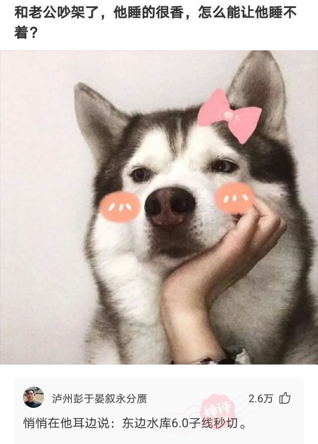 |搞笑神评:和老公吵架了,他睡得很香,怎么能让他睡不着?