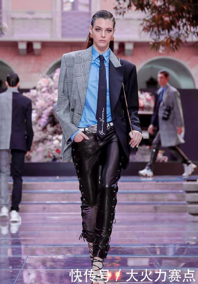 背头|刘雯帅气亮相米兰男装周，背头与超帅机车皮衣，兼具霸气与性感