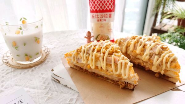 火腿片|芝士玉米肉松三明治