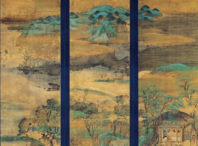 日本|日本平安时代唯一传世品--山水屏风画