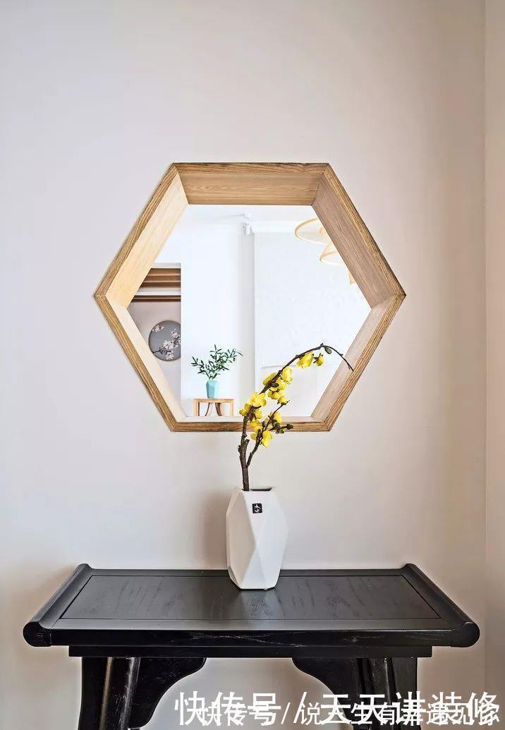 青蓝色|135平四居室,原木中式风格,文化石电视墙,又增添了些野性美