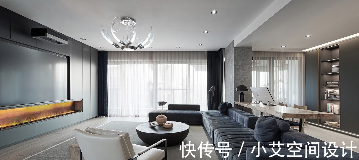 黑白灰|365㎡软装设计,黑白灰练成一首冷峻又炙热的诗!