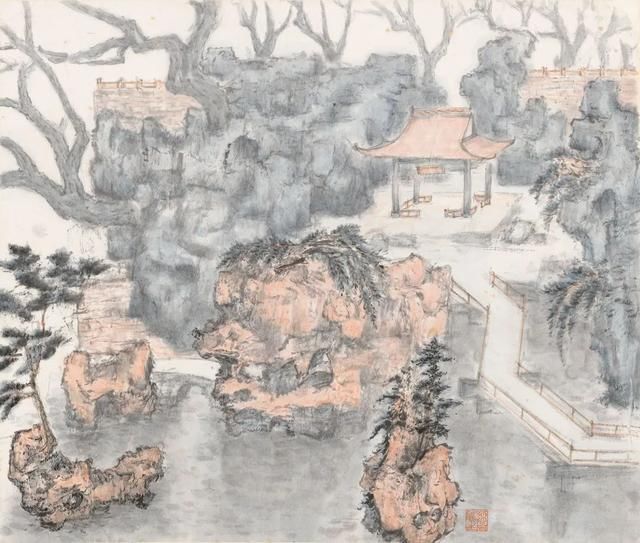 园林山水画@「津门网」清灵高雅|陈磊的园林山水画