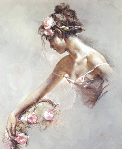 西班牙!千人一面的现代型美女;西班牙画家Jose Royo写实人物油画