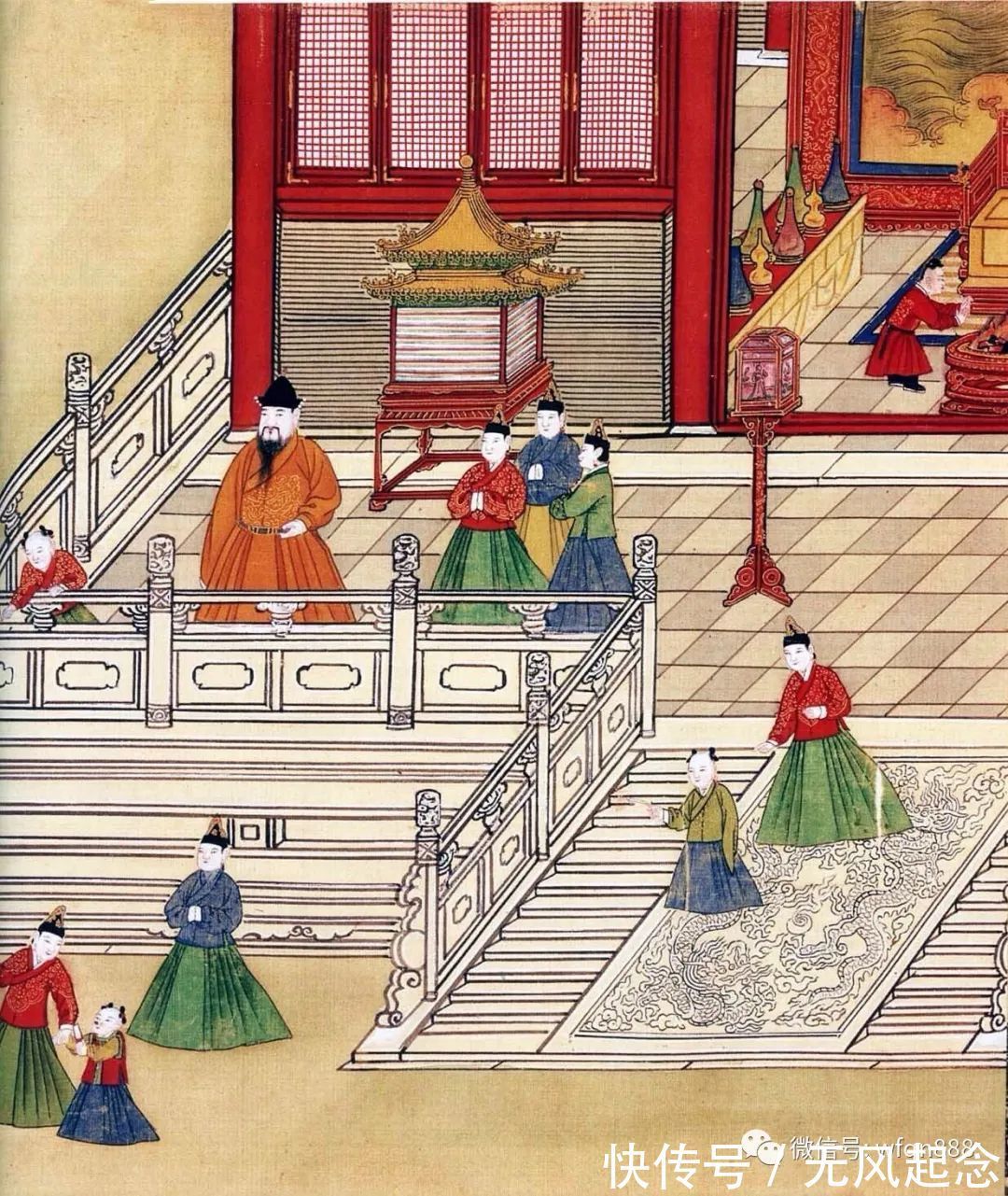 一团和气图@明朝皇帝一幅奇特的画,现藏于故宫,远看一个人,近看却是三个人