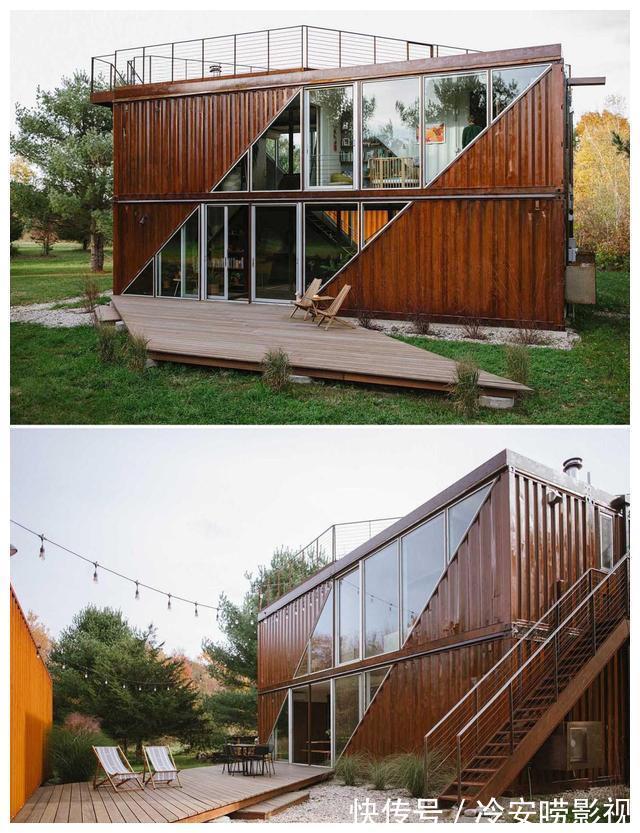 防腐木地板|他用6个集装箱打造豪宅,占地达到178㎡,我家的别墅不香了