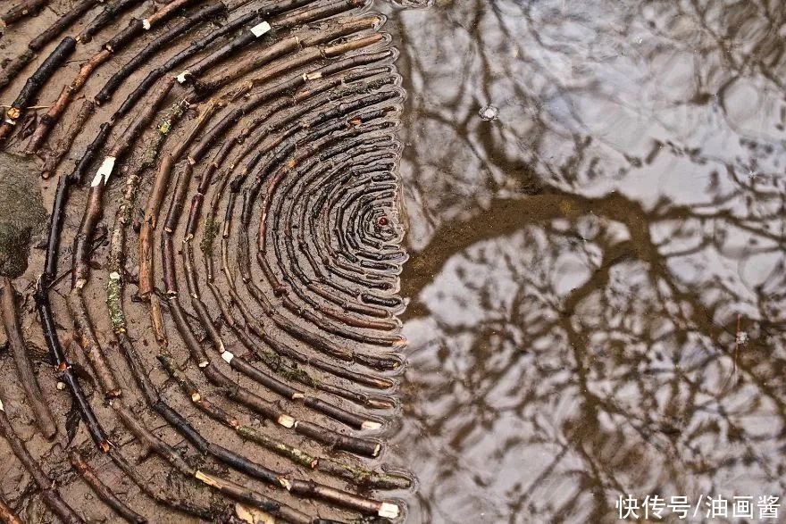 詹姆斯|艺术家用石头和树叶“作画”,网友直呼:太解压,治愈强迫症