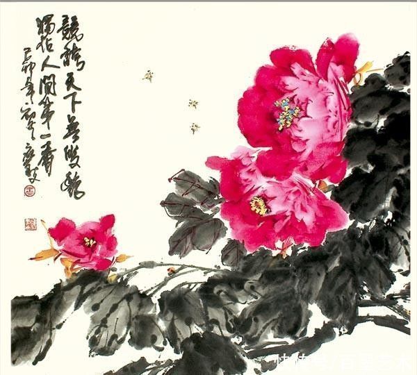 小写意|唯有牡丹真国色!小写意牡丹画150幅,美醉了