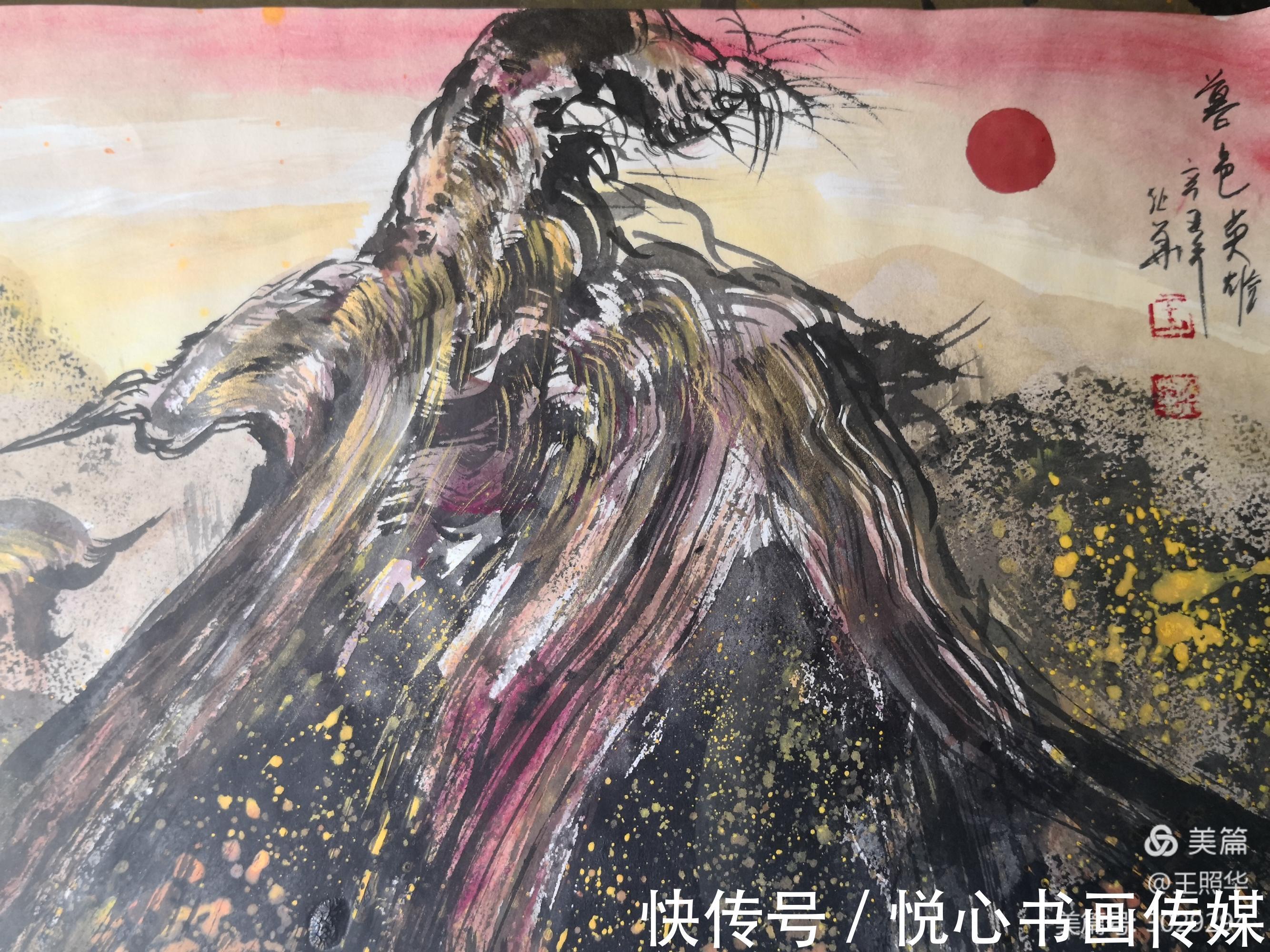 大漠英雄!中国鹰王、胡杨大师王照华虎年迎春新作《大漠英雄》