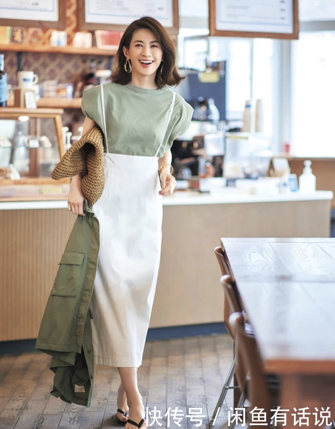 裙子|现在流行一种裙子，叫“过膝不及踝”，显瘦又洋气，中年人也适合