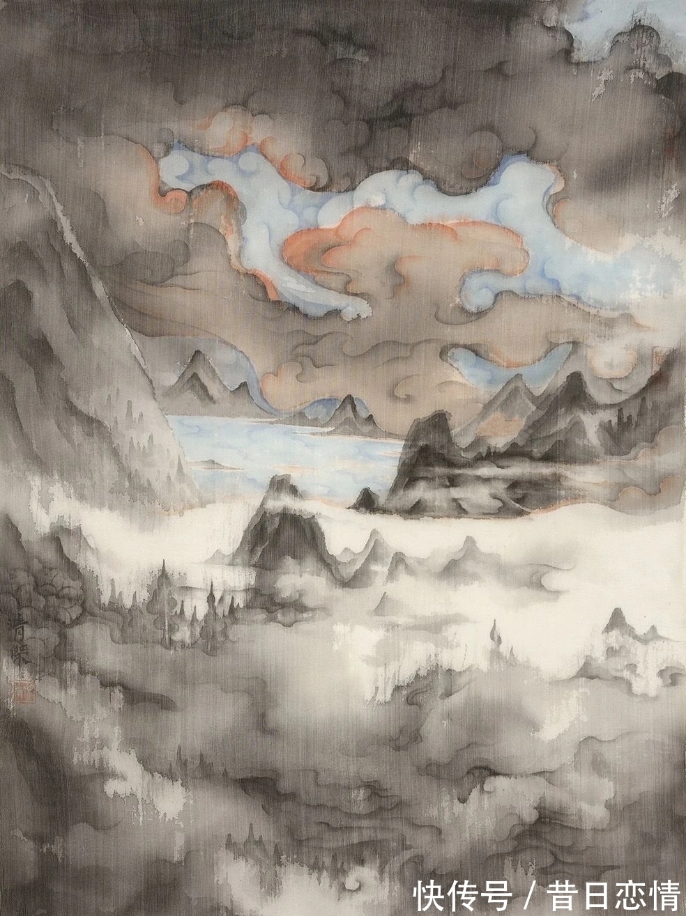 山水画|云飞霞蒸|郭清杰山水画