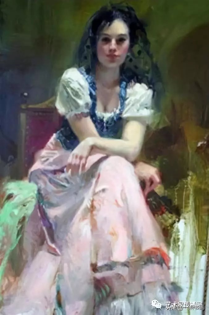 油画!皮诺德埃尼的油画人物,色彩斑斓,动静结合,光彩照人