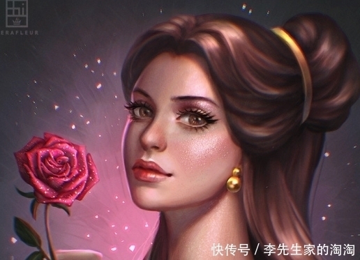 画师!精致画风迪士尼公主,艾莎公主眼神迷人,仿佛开启美颜特效