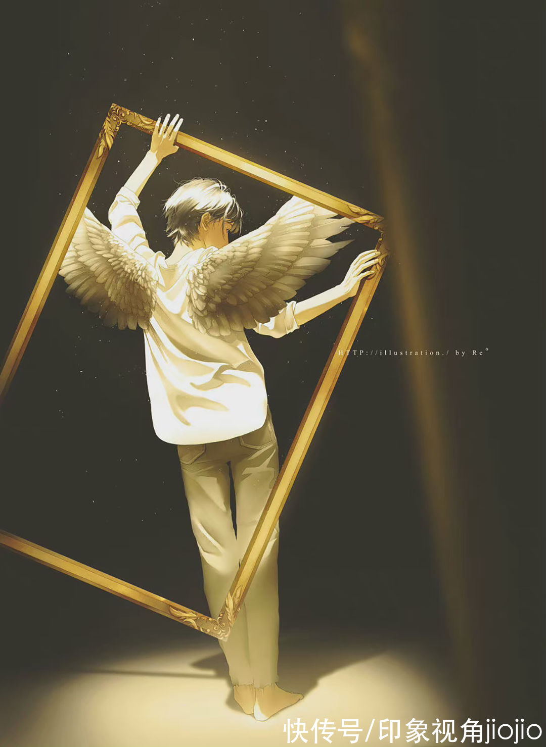 光影！光影中的美少年插画，淡淡的色彩表达颇具美感