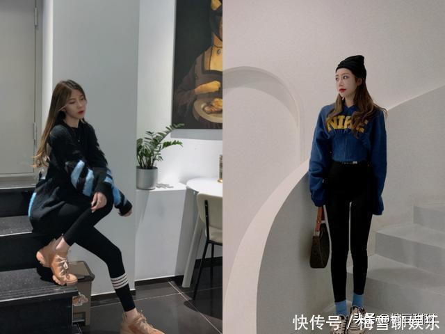 打底裤+运动鞋=入冬最正确的打开方式，时髦保暖，潮人都爱了