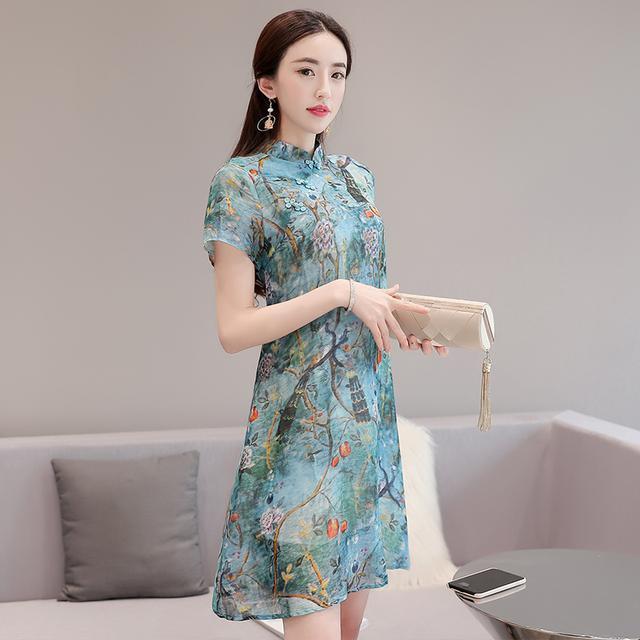 旗袍|复古旗袍连衣裙,素雅中透出女儿家的细腻与知性,别具一格