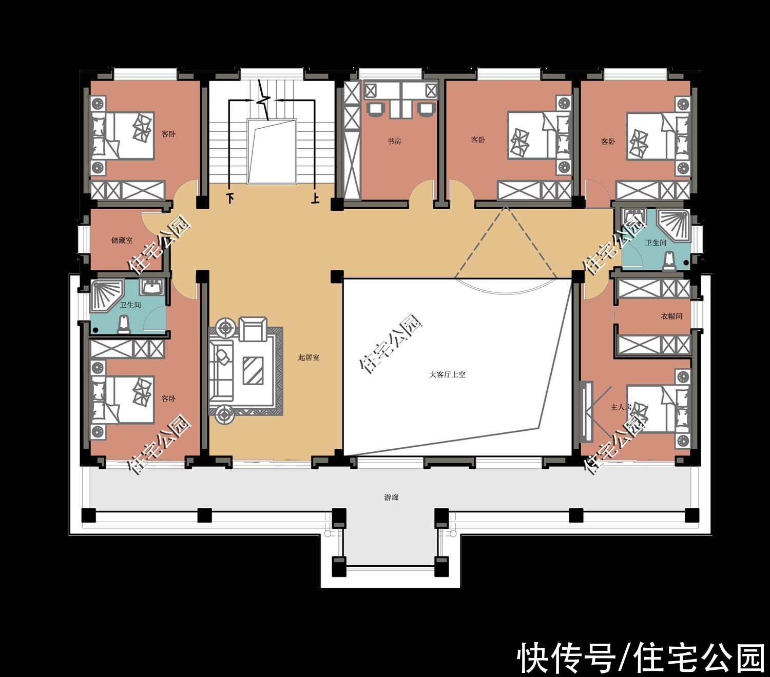 大红灯笼高高挂|2021年就盖这套新中式美宅吧，室内布局没得挑，对称外观更受好评