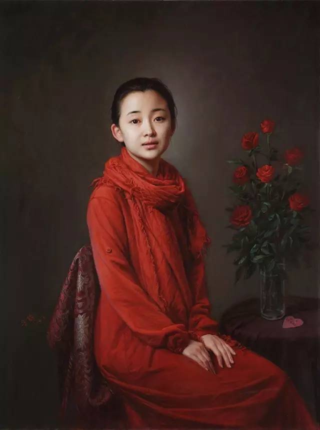 油画@美女画家安静油画里的美女,貌若天仙