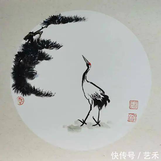  提名奖|道德模范提名奖获得者吴汉杰所画仙鹤