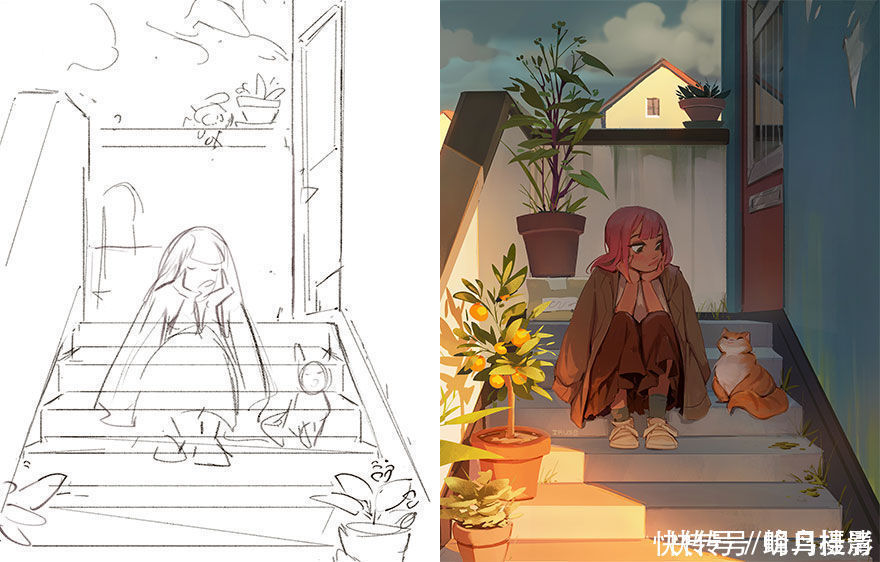 初稿|27个初稿与成品对比照,前后差距太大,网友:这是同一副画吗