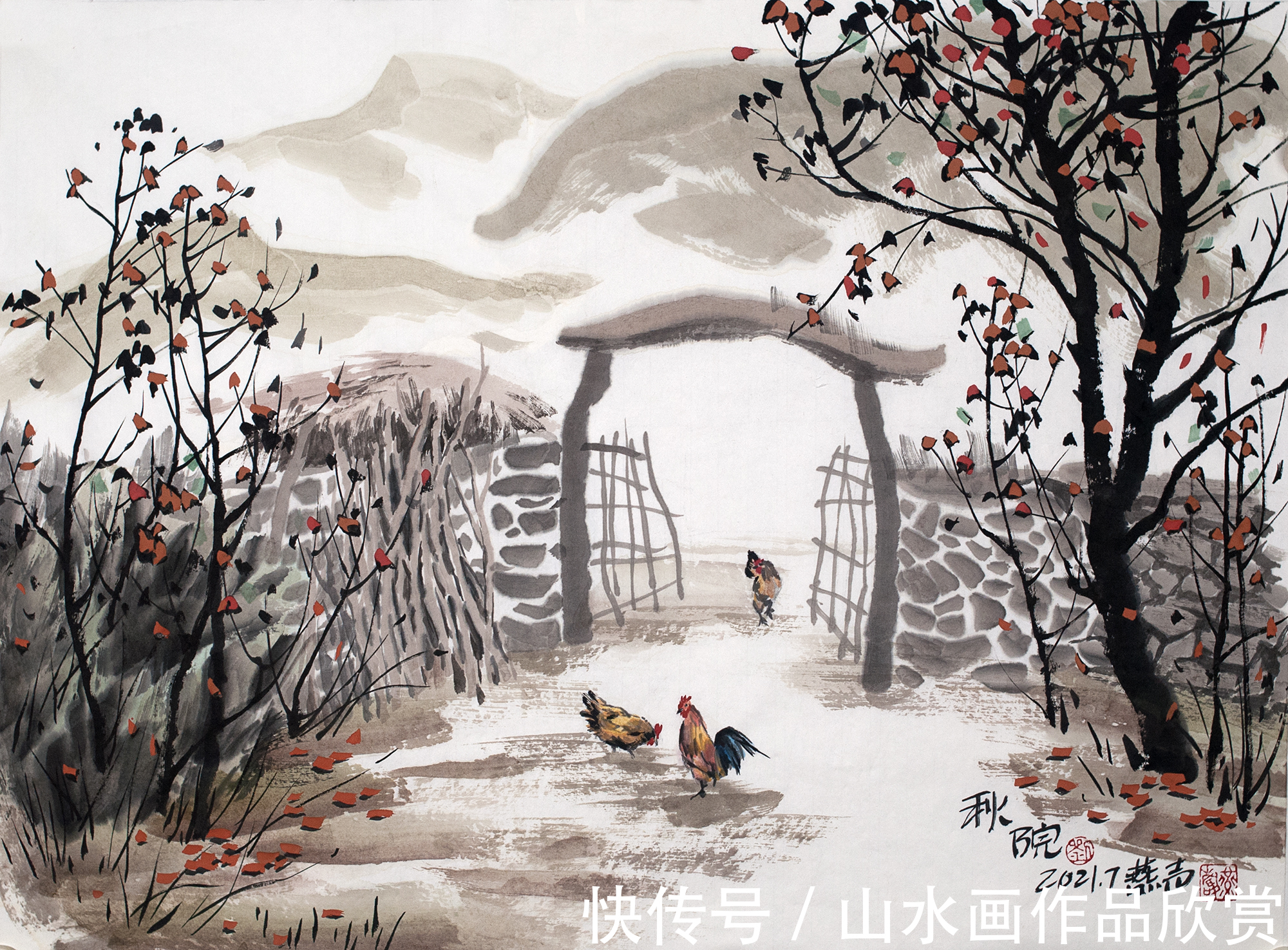 山水画&这位画家太离谱,作品繁简两极从不按常规出牌,还有人说只服他