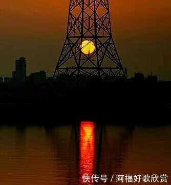 夕阳|深秋洒在水面上的夕阳