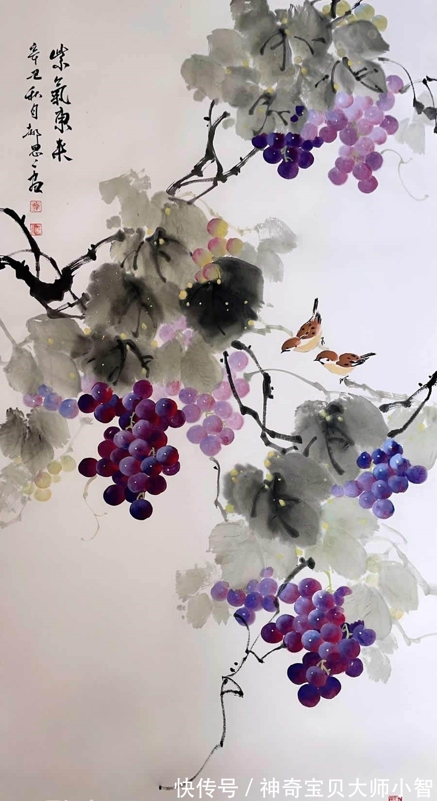 花鸟画家&郝思思:妙笔神韵,刻画入微,传承经典的美女花鸟画家