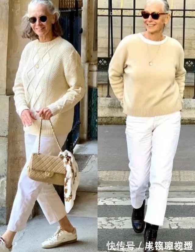 米色 70岁比年轻人还会穿,奶奶辈也穿出时髦范,她才是真正的穿搭高手