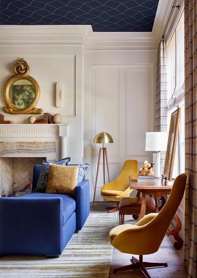 共存|海军蓝,复古与时尚并行的艺术画,简约的浪漫同经典共存