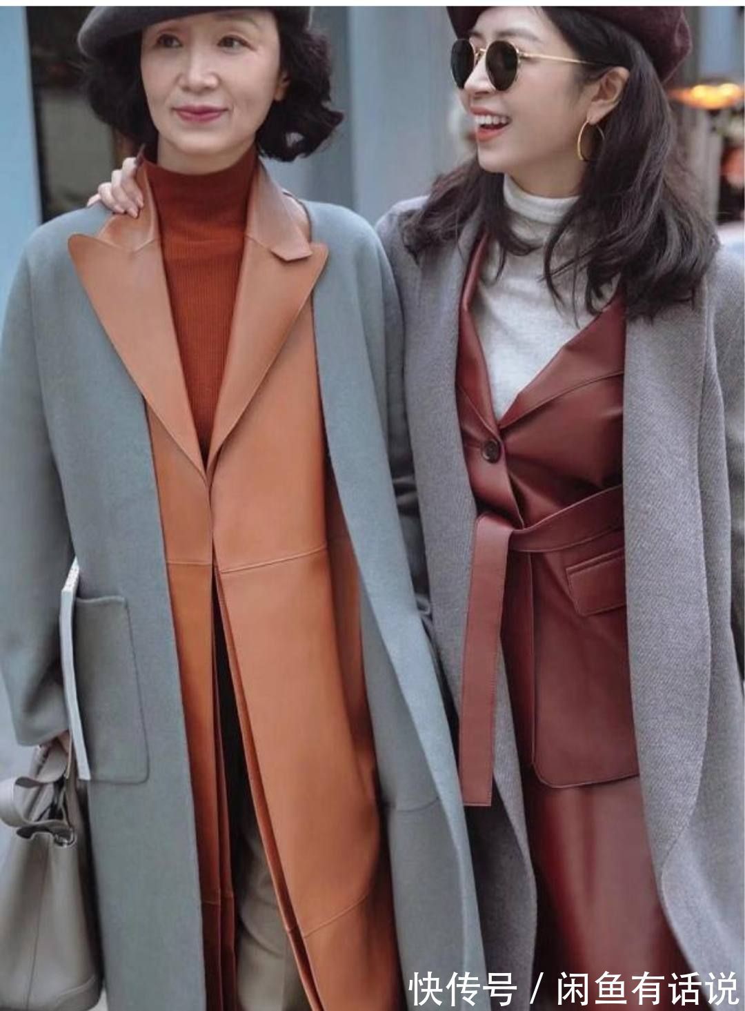 时髦|冬天穿“红色”更时髦,学三木母女这样搭,不扮嫩不显老更有气质