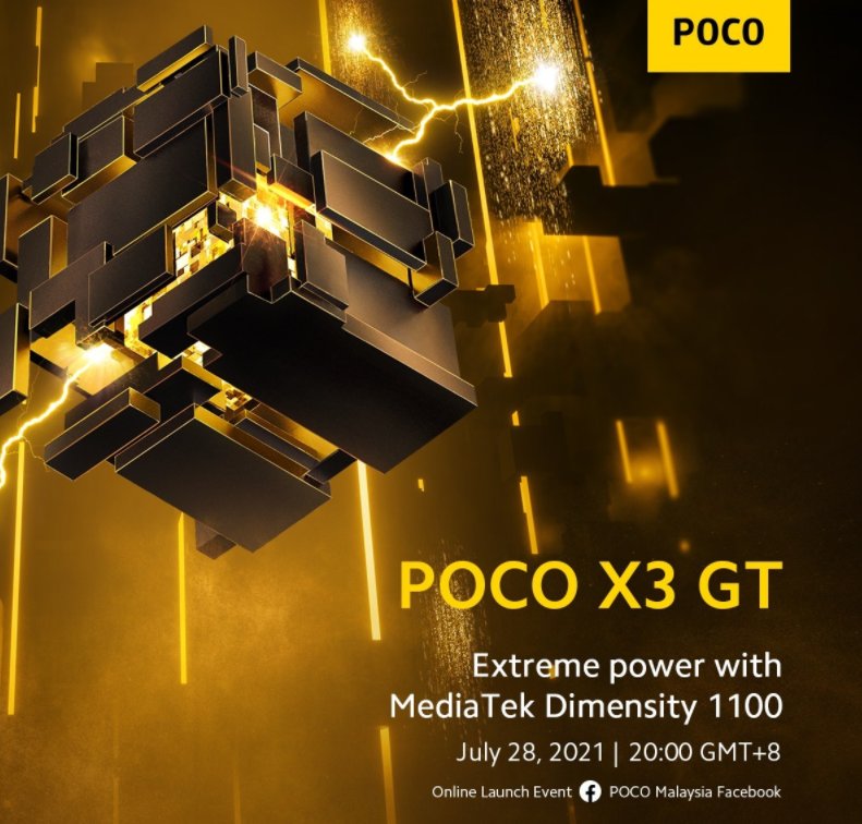 gsm小米旗下 Poco X3 GT 手机渲染图曝光：搭载天玑 1100 芯片