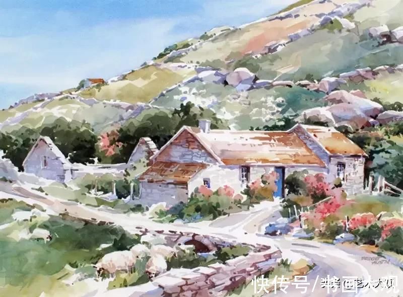 手绘#充满阳光的色彩温暖而亮丽|水彩手绘作品欣赏