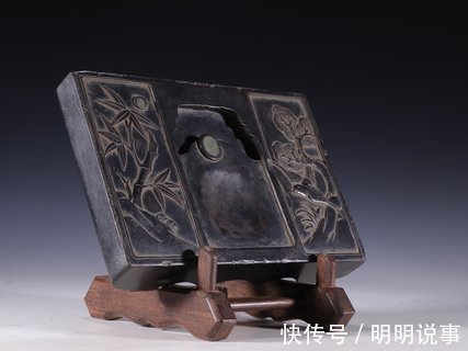 松竹$旧藏【老端石 松竹 文房砚台】