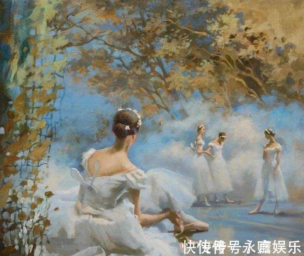 芭蕾舞剧@俄罗斯画家阿纳斯塔西娅·沃斯特雷佐娃漂亮油画作品欣赏
