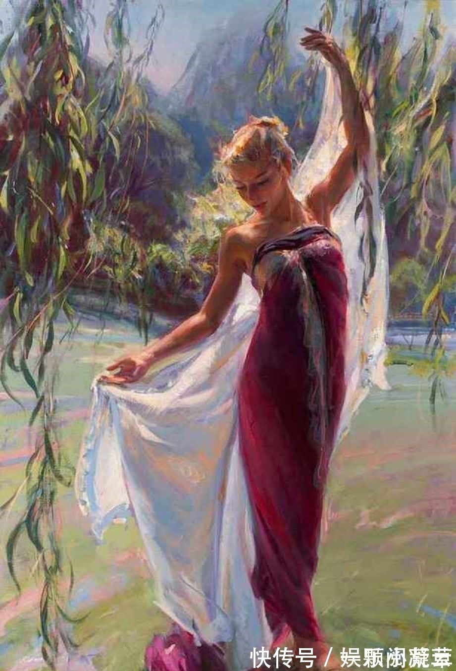 写实艺术#田园中的女人,如诗般的意境——美国顶级油画家丹尼尔的写实艺术