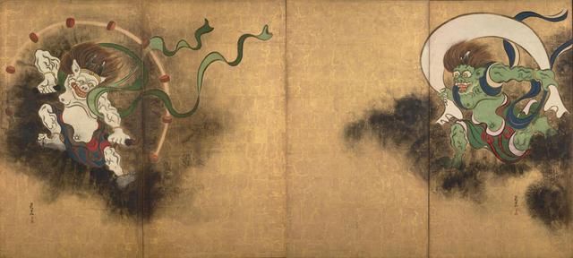 尾形光琳《风神雷神图屏风》简评(原创)|荆村论画| 狩野派