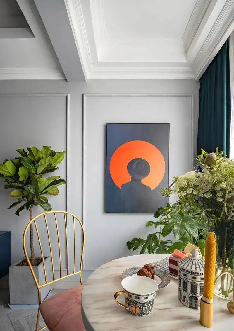 墨绿色|100平混搭新房案例,简约高级灰设计,腔调满满!