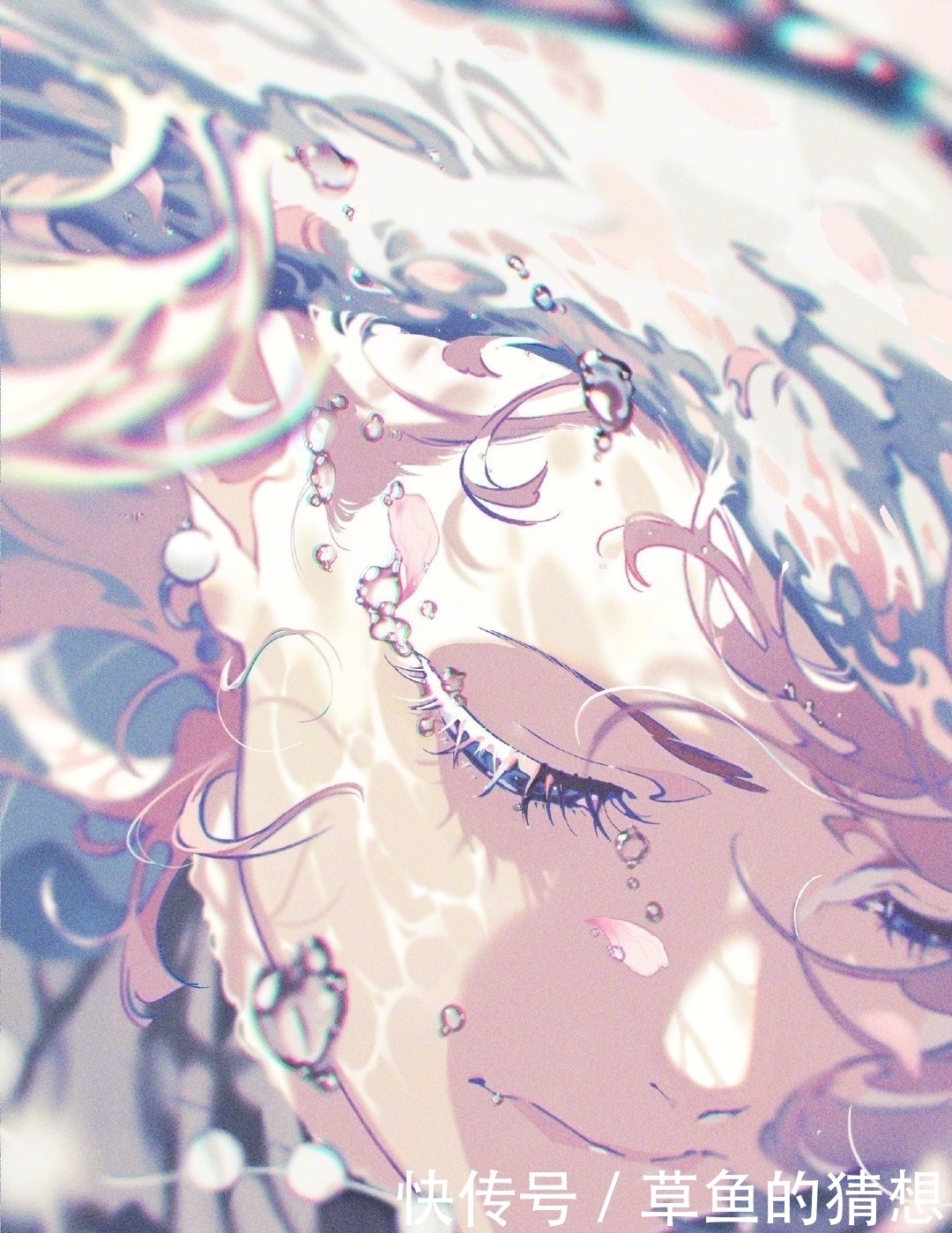 插画作品|插画里的脸部刻画,配色和元素绚美华丽,色彩让人很惊艳