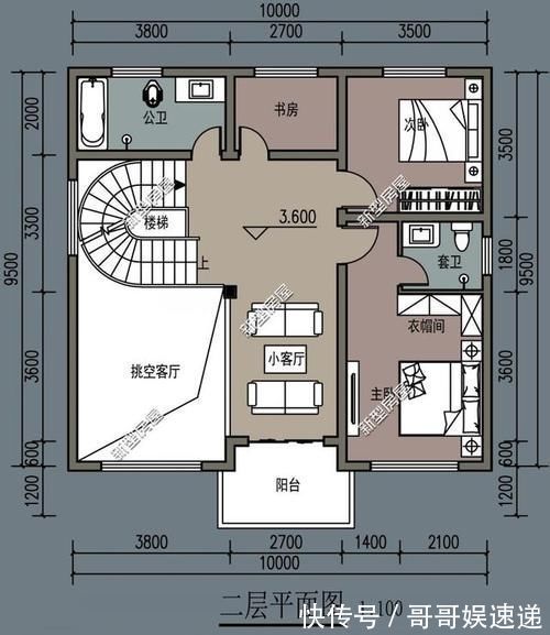 建筑面积|宽9米深10米怎么盖房？一楼2房一厅一卫怎么设计？