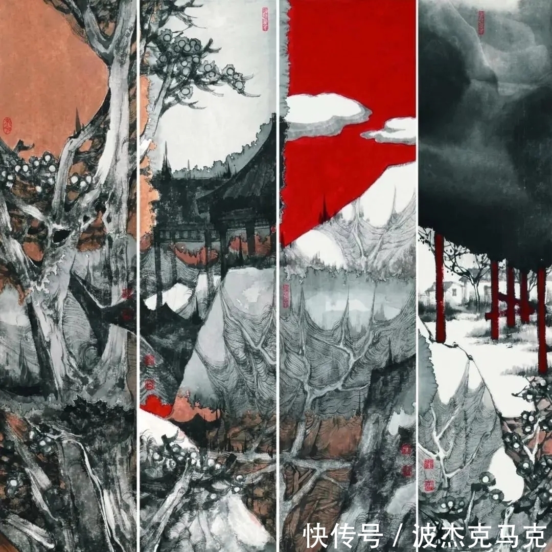 山水画!她有姣好的面容、模特的身材,然而她却选择了艰辛的山水画艺术