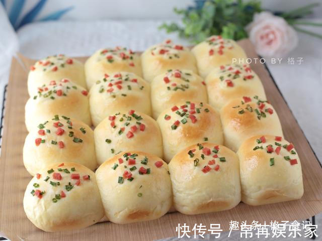 面包|此面包真省事，一次发酵不用整形，咸香味美，全家都爱吃，特解馋